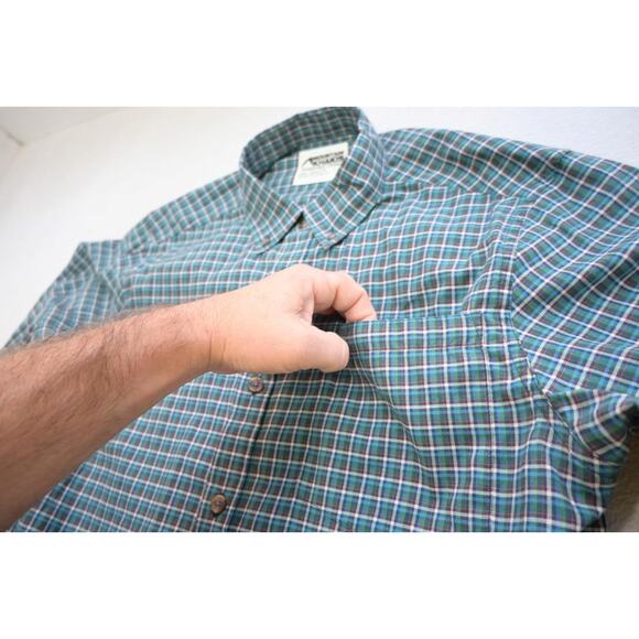 Mountain Khaki Classic Fit Plaid Camp Button Up Long Sleeve Shirt Mens Sz Large - Picture 6 of 10